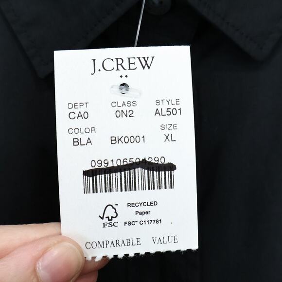 J.Crew Factory Button Up Cotton Poplin Shirt Signature Fit Black Size XL NWT - Picture 5 of 9